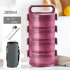 Thermos Lunch Box Thermos Food Jar Keep Food Hot Container Thermal Insulation Storage 304 Stainless Steel Vacuum Flask Box 201015