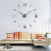 3DビッグサイズクォーツDIYの壁掛け時計家の装飾リビングルームメタルアクリルミラーの特大デジタル時計モダンなデザインH1230