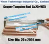 Ø20x200Lmm Miedź Tungsten Rod W75 (miedź 25% + wolfram 75%), erozja erozja erozja miedzi aluminiowy uchwyt elektrodowy okrągły bar. Długość 20 mm 200mm.