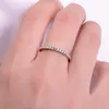 GEM'S BALLET 925 Sterling Silver Half Eternity Wedding Band Ring Real Moissanite Ring For Women Fine Jewelry 1 5mm EF color Y239s