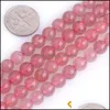 Altri gioielli con perline sfuse Quarzi di roccia rossa Stberry di grado naturale Accessori distanziatori rotondi per realizzare fili da 15 pollici 4 6 8 mm Drop Delivery 2