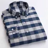 8xL 7xLピュアカラーストライプ/格子縞のロングスリーブシャツのための服用シャツ100％コットンオックスフォードビジネス特大ボタンアップシャツG0105