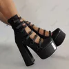 Rontic echte Fotos Frauen Frühlingspumpen Plattform Patente Block Heels Runde Zehe Schöne Violette Rot Rosa Party Schuhe US Größe 5-15