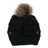 High Quality Womens Outdoor Mask Knitted Hat Stretchy Weave Winter Split Wool Hats Caps