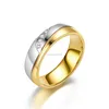 Casal de ouro contraste cor anel diamante cruz anéis de grão ouro mulheres anéis moda jóias e presente arenoso
