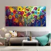 Abstract Colorful Flower Oil Painting Printed On Canvas Prints Wall Art Pictures For Living Room Modern Home Decor Frameless