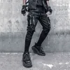 Taktisk funktionell lastbyxor Joggare Män Zipper Multi-Pocket Byxor 2021 Höst Hip Hop Streetwear Pant Black WB231 H1223