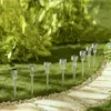 8 Pieces A Set RBG Color Changing LED Diamonds Lawn Light Lamp Solar Power with Stake for Pathway Garden