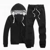 Nuovi uomini tuta invernale cappuccio giacca + pantaloni felpe set 2 pezzi felpe tuta sportiva cappotto sportivo abbigliamento sportivo