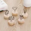 Round Wooden Note Picture Frame Clip Table Number Wedding Photo Holder Photo Clip Memo Name Card Pendant Holder