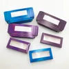 Lazer Yumuşak Kağıt Kutuları Boş Kirpikler Holografik Kılıf Tepsi olmadan Kirpik Paketleme Özel Özel Logo Vizon Kirpikler Satıcı