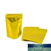 100PCs Gold Stand Up Aluminium Folie Zip Lock Pouches Självtätning Återvinningsbönor Muttrar Storage Bag