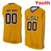 Cousu personnalisé 21 Courtese Cooper 23 Pete Maravich 24 Emmitt Williams 3 Parker Edwards LSU Tigers College Hommes Femmes Jeunesse Jersey3130643