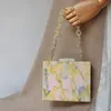 Tracolla in acrilico a mano con catena per borsa a colori misti da donna con fibbia Accessori vintage eleganti rimovibili 1