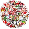 50PCS 3 Groups Christmas Theme Stickers Santa Claus Wearing a Mask Cool XMS Laptop Car Cup Paster Graffiti Sticker