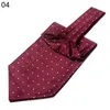 Nacke slipsar män vintage polka dot bröllop formell cravat ascot själv brittisk stil gentleman polyester silke paisley slips kostym