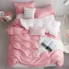 Claroom Rose Literie Ensembles à pois motif linge de lit mignon couette ensemble housse de couette taie d'oreiller AR41 # Y200417