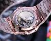 TWF 5719 PP324 A324 Automatik-Herrenuhr Roségold Grüner Edelstein Stick Vollständig vereist Gepflasterter Diamant Edelstahlarmband Super Edition Schmuckuhren Puretime b2