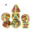 7pcsset Metalen Dobbelstenen Star Sky Serie Bordspel Polyhedral Spelen Games Dices Set met retailpakket a57 a386259183