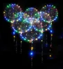 10パック透明なクリスマスLEDボボ風船ヘリウムグローバルーンは、年間パーティーの誕生日の結婚式の装飾220225の弦ライト付き