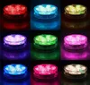 LED 방수 잠수정 빛 10-LED RGB 고휘도 장식 램프 수중 색상 변경 조명 AA 배터리 원격