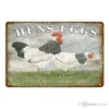 2021 свежие яйца молочные металлические знаки фермерский магазин французский кафе домашний декор стены винтажный плакат олова тарелка счастливая курица ретро размером 30 * 20см