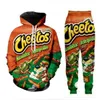 Nya Cheetos för män/kvinnor Roliga 3D-utskrifter Mode träningsoveraller Hip Hop byxor + huvtröjor MH091