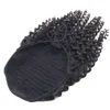 Kinky Curly Poileaux de queue de queue de queue de queue de cheval Cordon de cordon Highsleek Clip dans la queue de queue de queue de queue de queue Afro Poneytail pour femmes noires 160g