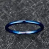 Clusterringen mode eenvoudig 2 mm breedte blauw volledig gepolijste wolfraam carbide ring trouwring belofte anel masculino jubileum sieraden1