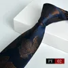 신랑 관계 웨딩 사업 Jacquard Paisley 패턴 폴리 에스테르 실크 7cm 남성 넥타이