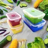 Quadratische Lunchbox, Silikon-Lebensmittelaufbewahrungsbehälter, mikrowellengeeignet, FDA, tragbarer Lebensmittelbehälter für Kinder und Erwachsene LJ200826