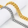 Stainless Steel Full Diamond Men Women Miami Cuban Link Chain Necklace Bracelet Iced Out Bling HipHop Killwinner Jewelry Double Safety Clasp