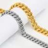 Нержавеющая сталь Полный бриллиант Мужчины Женщины Miami Cuban Link Цепочка Ожерелье Браслет Ледяной Браслет Смешанный Bling Hiphop Killwinner Ювелирные Изделия Двойной Безопасность Застежка