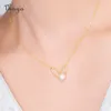 Thaya Authentische S925 Silber Herzförmige Natürliche Süßwasser Perle Halskette Gold Anhänger Kette Elegant Für Frauen Edlen Schmuck GIF Q0531