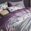 Bedding sets Egyptian cotton bed linen sheets Satin bedding sets duvet cover flower print girls pastoral princess bedspreads sw 220924