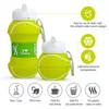 Neuheit Tennis Sport Wasserflasche mit Strohhalm, umweltfreundlicher Kunststoff, auslaufsicher, faltbar, tragbar, 550 ml, Y200330