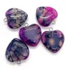 20mm Dragon Stripped Agate Kamień Love Heart Charms Wisiorki Trendy Dla Biżuterii Dokonywanie Hurtownie