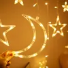 Star Moon LED Tenda Garland String Light Eid Mubarak Ramadan Decorazione ISLAM Musulmani Decorazione del partito Al Adha Regalo 220226