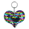 Paillettes Coeur Porte-clés Party Favor Coloré Bagages Décoration Mini Porte-clés Sac Pendentif Creative Cadeau Porte-clés