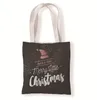 Die neueste Größe 33x37cm, Weihnachtsgeschenktüte, Weihnachtsgeometrie-Musterstil, One-Shoulder-Tasche, Handtasche, Einkaufstasche, kostenloser Versand