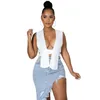 Designer Femmes Camisole Tops Nouveau Couleur Unie Châle Faible Poitrine Haut Court Sexy Reliure Pull