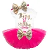 Mon bébé 1er premier anniversaire Toddler Tutu Robe or pour fille baptême baptême du gâteau gonflé smash tenues d'été taille 12m q1221373829