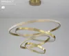 Brève design moderne Lustre Lustre Éclairage Gold Cercle rond LED CCHandeliers Salon Projets Lumières Bague