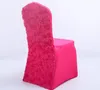 20st Universal Bröllopsstolskydd Stretch 3D Rosette Spandex Chair Cover Red White Gold för Hotel Party Bankett Partihandel Sn1816