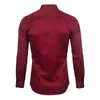 Marque Vin Rouge Fibre De Bambou Hommes Chemises Habillées Slim Fit À Manches Longues Chemise Homme Casual Bouton Bas Élastique Formelle Chemise Homme C1210