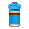 여름 남성 사이클링 조끼 콜롬비아 팀 사이클링 민소매 유니폼 MTB 자전거 셔츠 통기성 빠른 건조 레이싱 탑 Maillot Ciclismo Y20070607