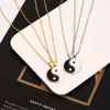 Tai Chi Couple Necklaces For Women Men Friend Yin Yang Paired Pendants Charms Braided Chain Couple Bracelet Necklace 1 Set