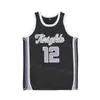 High School Basketball Crestwood Knights Jerseys Ja Morant 12 Crestwood Alternate Black White Color Embroidery voor sportfans Ademend Hip Hop Hiphop Uniform