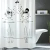 Männer/Frauen Dusche Illustration Wasserdicht Mehltau Duschvorhang Toilette Trennvorhang Badezimmer Vorhang mit Haken LJ201130