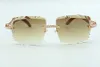 2021 Sonnenbrille mit Schneidlinse, mittelgroß, Diamanten, 3524020, Bügelbrille aus Tigerholz, Größe: 58-18-135 mm